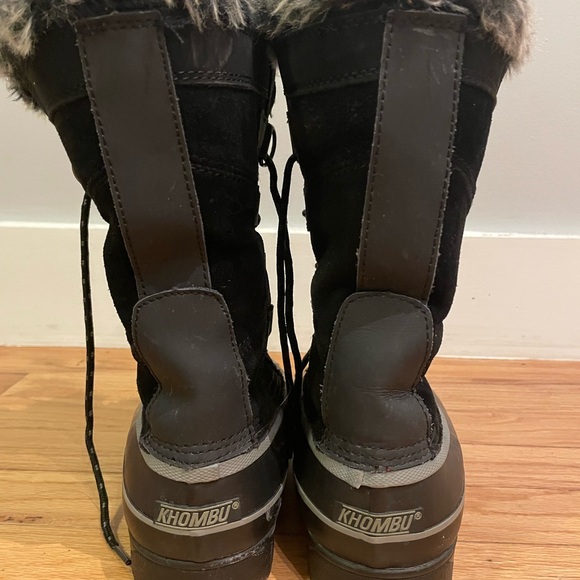 Khombu Black and Gray Women's Winter Boots - Picture 3 of 5